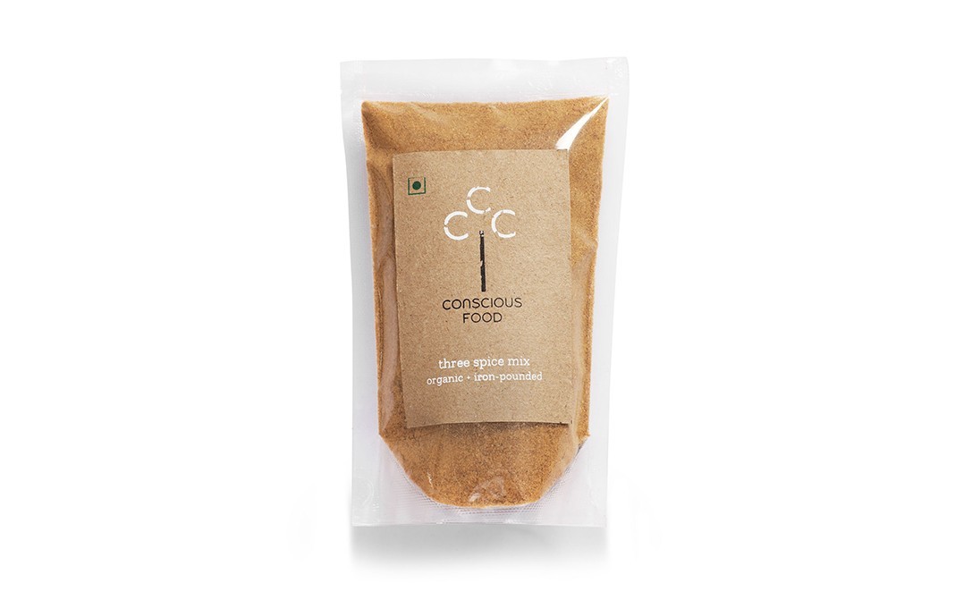 Conscious Food Three Spice Mix Organic + Iron-Pounded   Pack  100 grams
